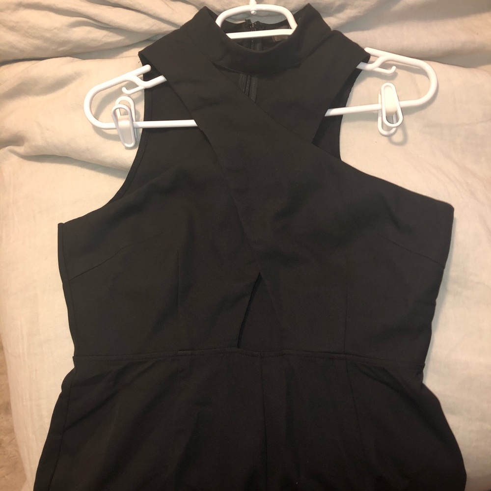 Black high neck romper